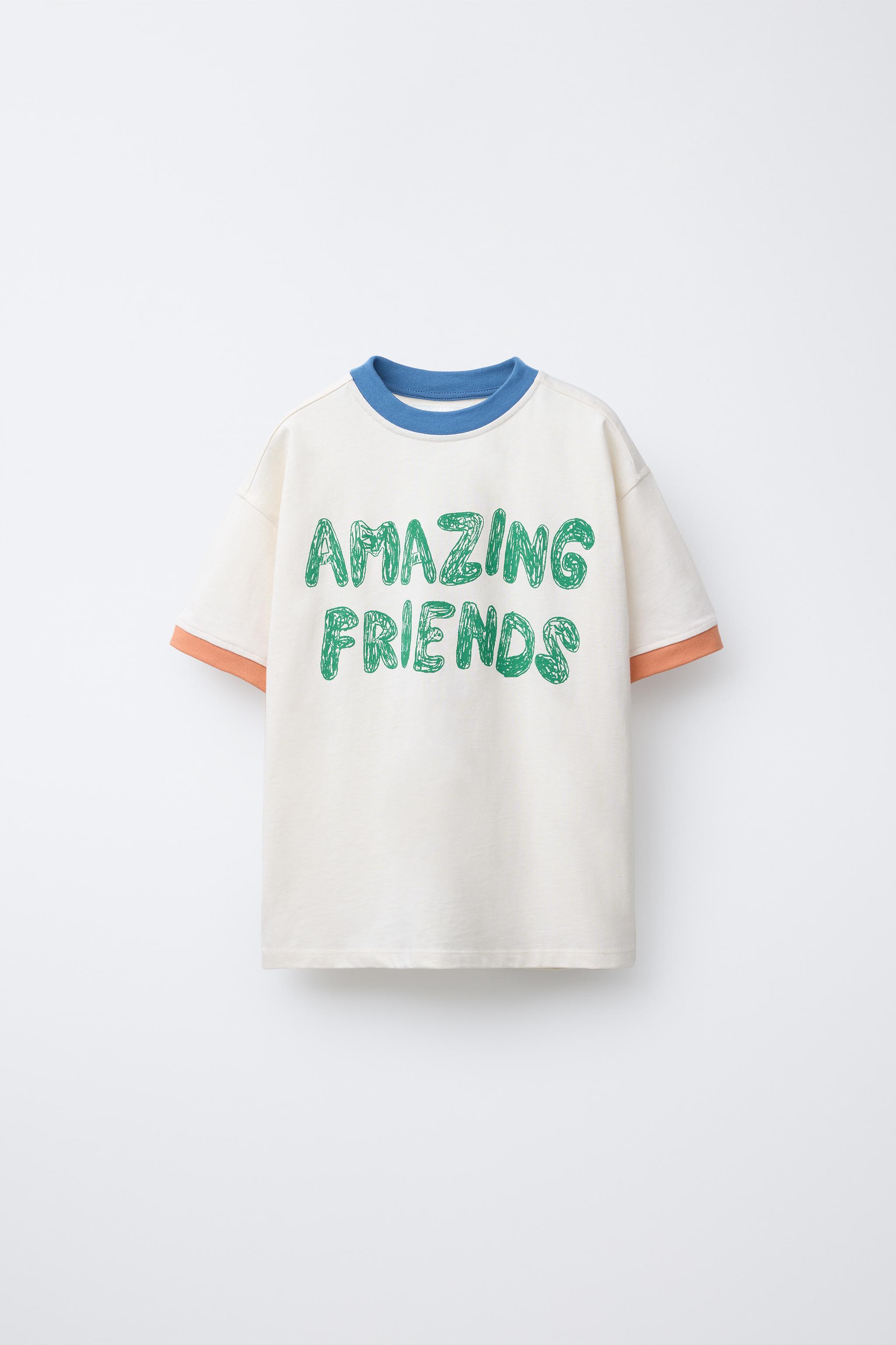 【ZARA】コントラストトリムTシャツ エクリュ | 0962/465/712 コントラストプリント Tシャツ - エクリュ | ZARA Japan / 日本