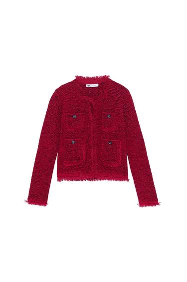 CARDIGAN WITH A FRAYED FINISH