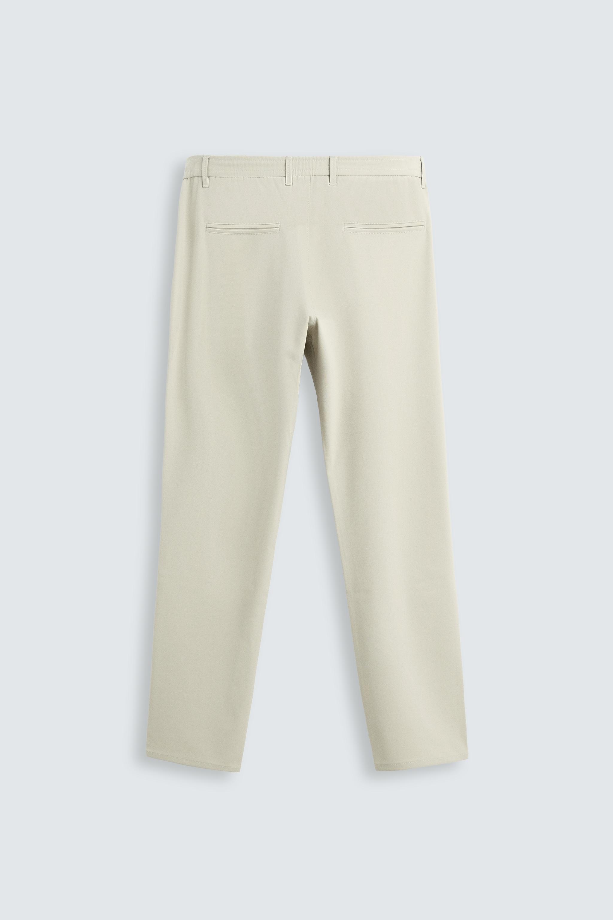SLIM FIT STRETCH PANTS - Navy blue | ZARA United States