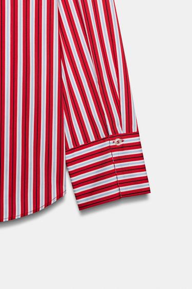 CHEMISE RAYÉE - Blanc / Rouge de Zara - Image 9