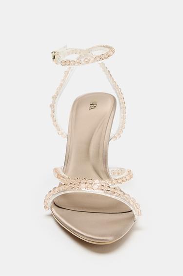 SANDALES À TALONS ET DÉCORS - Gris taupe de Zara - Image 4