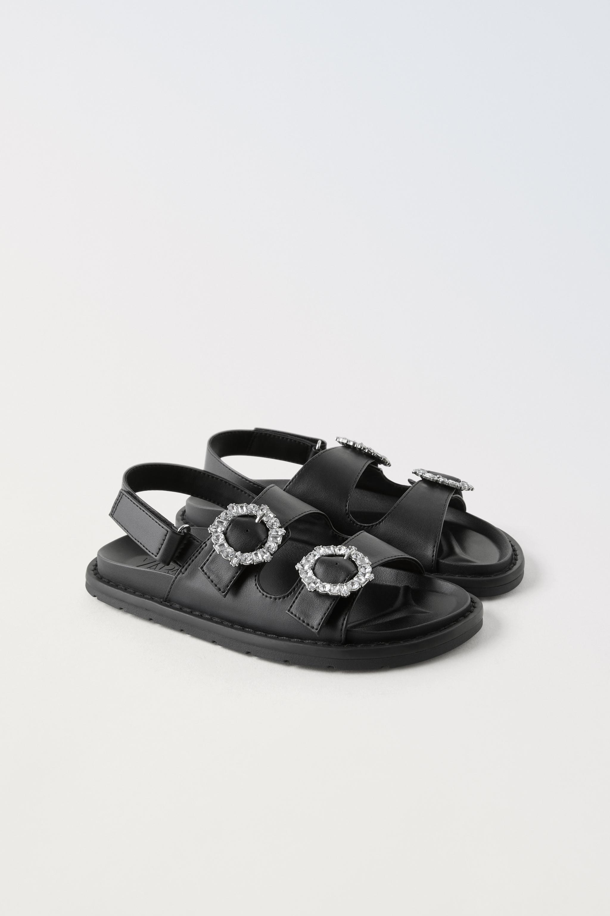 BUCKLED RHINESTONE SANDALS Black ZARA Australia