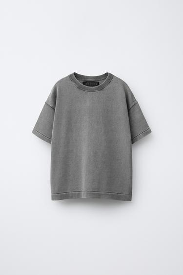FADED-EFFECT KNIT T-SHIRT - Grey by Zara - Image 0