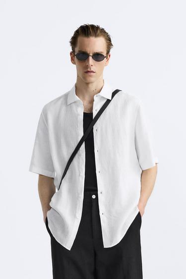 100% LINEN SHIRT - White by Zara