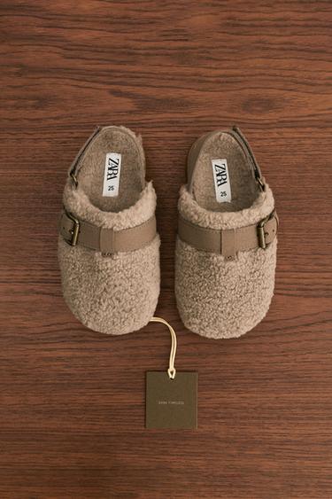 Zara FLEECE CLOGS - Mink Gray