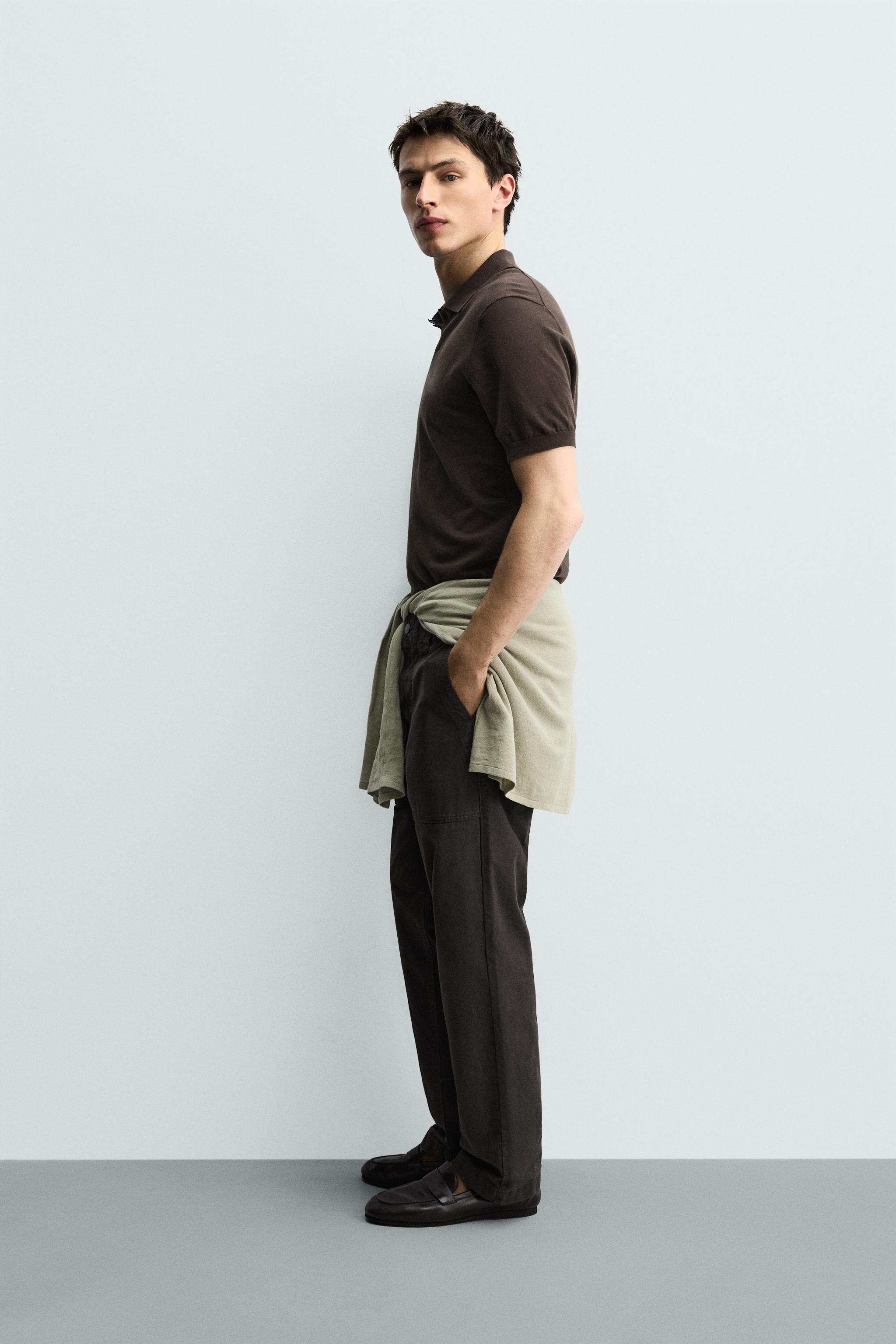 POLO REGULAR FIT EN COTON ET LIN