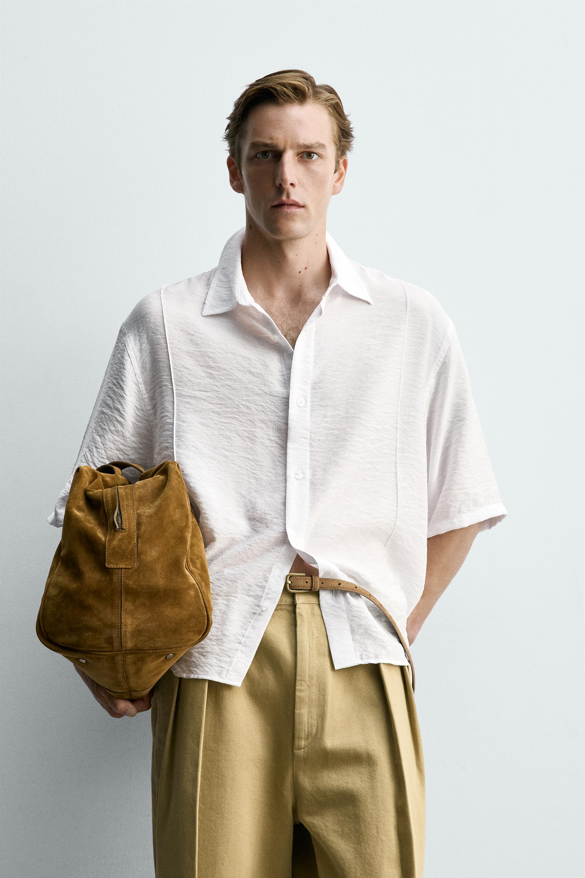 FLOWY TEXTURED SHIRT — White