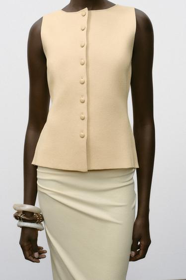 GILET EN MAILLE BOUTONNÉ - Bis de Zara - Image 2