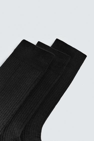3-PACK OF RIBBED SOCKS - Black by Zara - Image 2