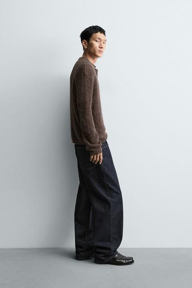 TEXTURED KNIT POLO SHIRT - Brown by Zara - Image 3