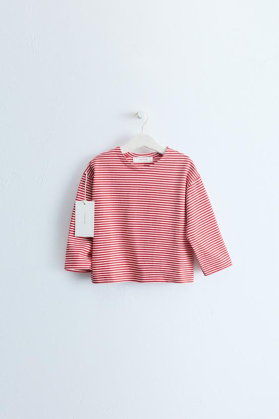 ZARA TIMELESS - CAMISETA ESTAMPADO RAYAS - Blanco / Rojo de Zara - Imagen 0