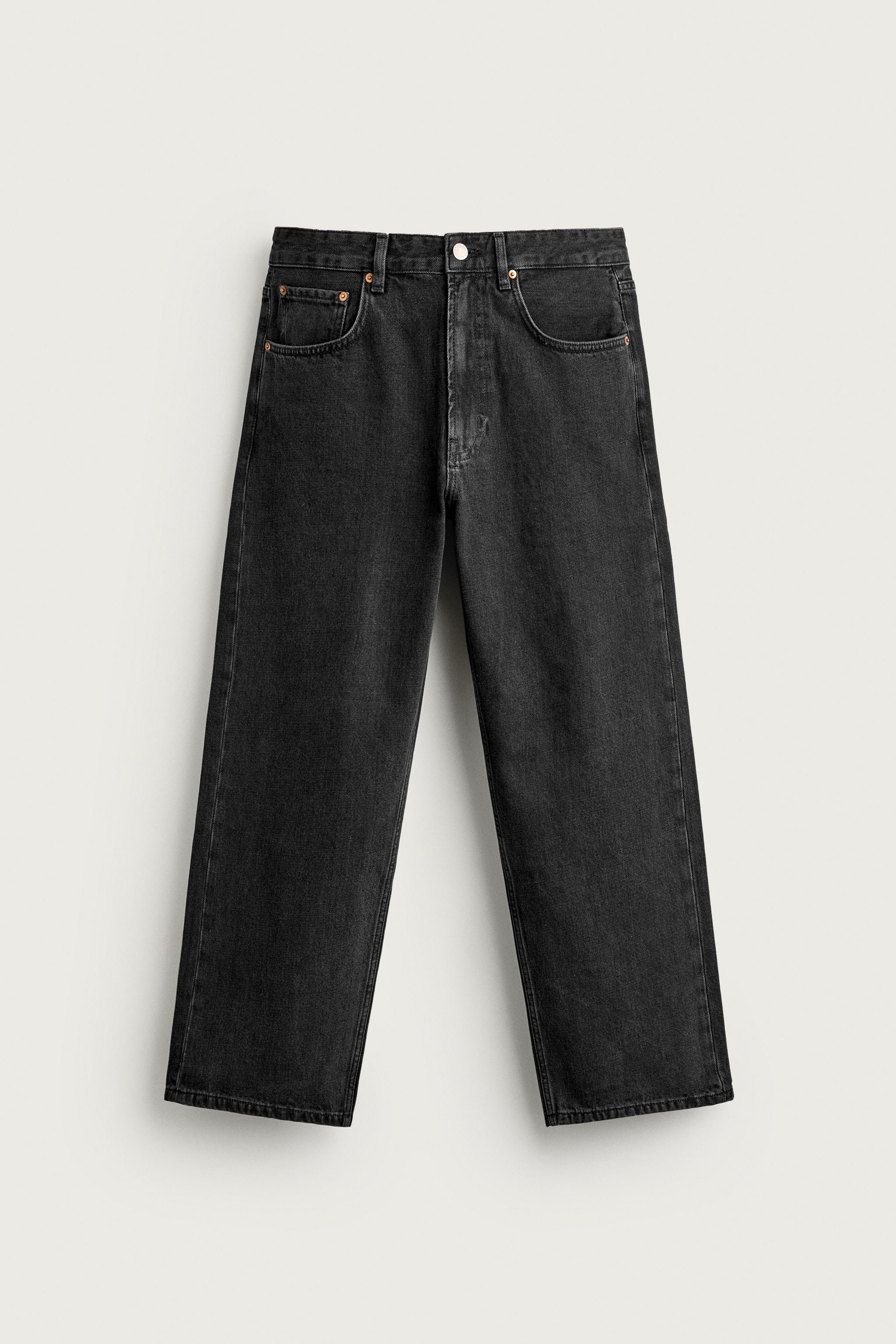 LOOSE CROPPED FIT JEANS — Charcoal