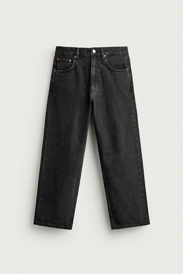 ДЖИНСИ LOOSE CROPPED FIT - Вугільний Zara