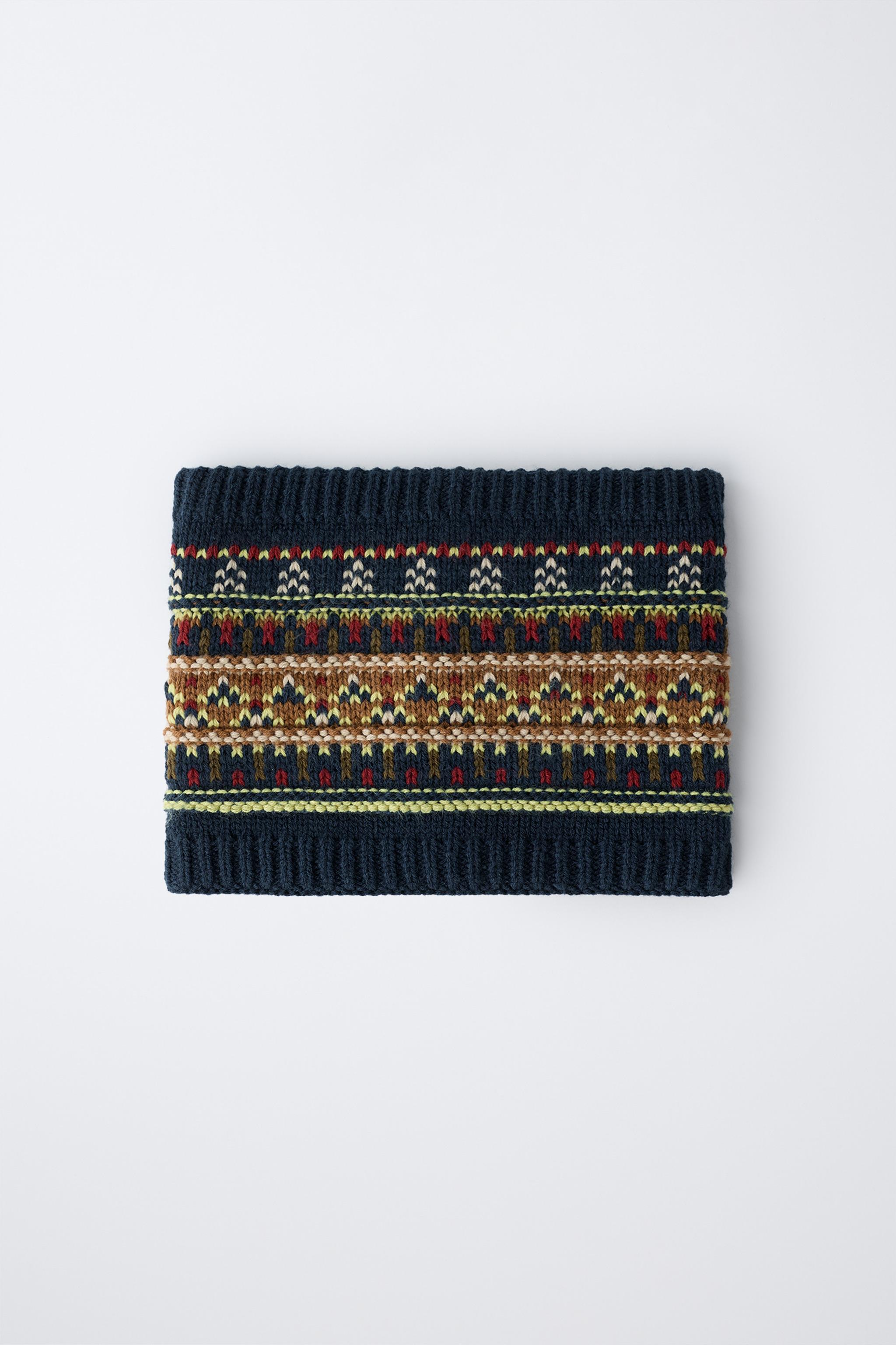 JACQUARD KNIT NECK WARMER