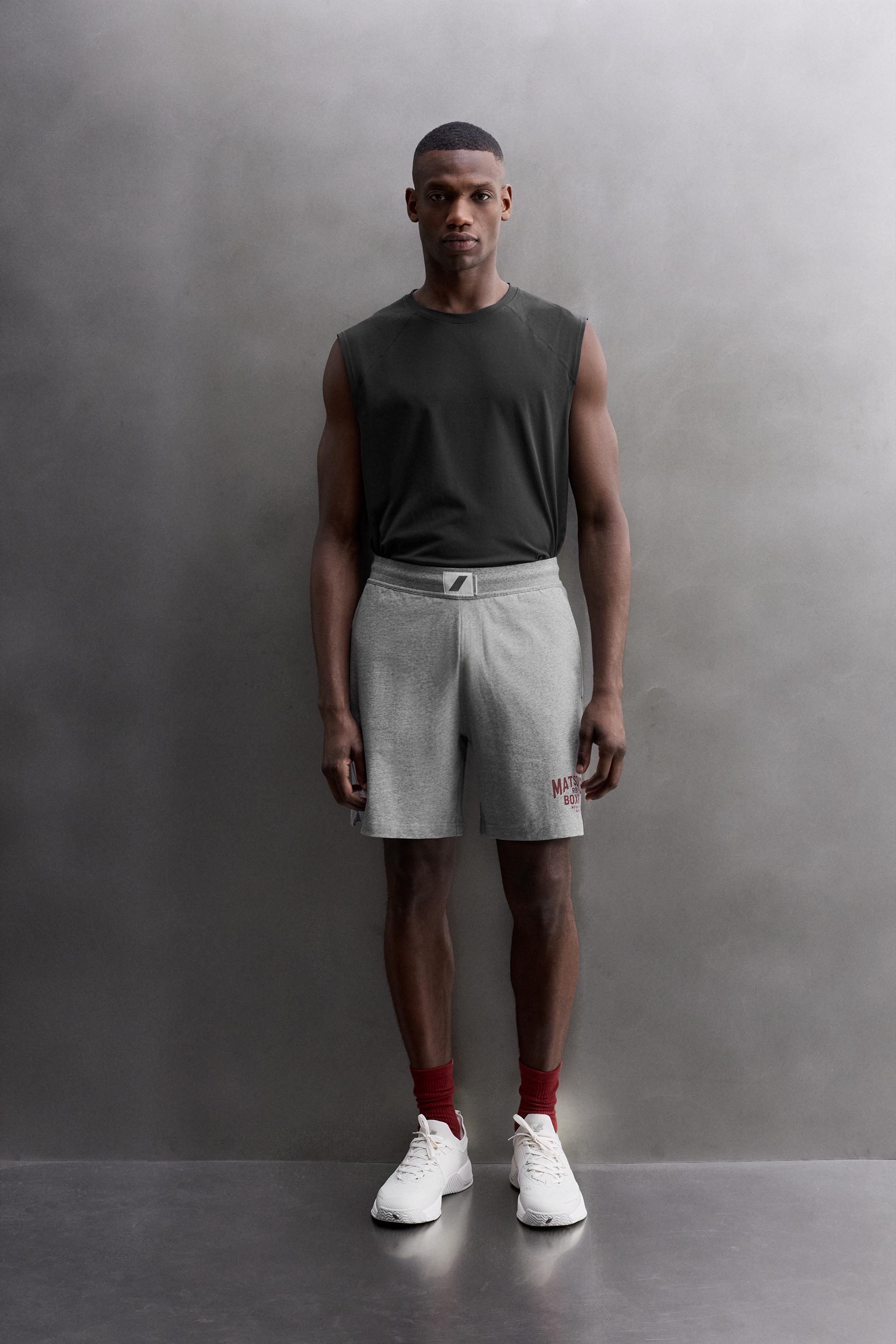 EMBROIDERED BAND SHORTS - Gray marl | ZARA United States