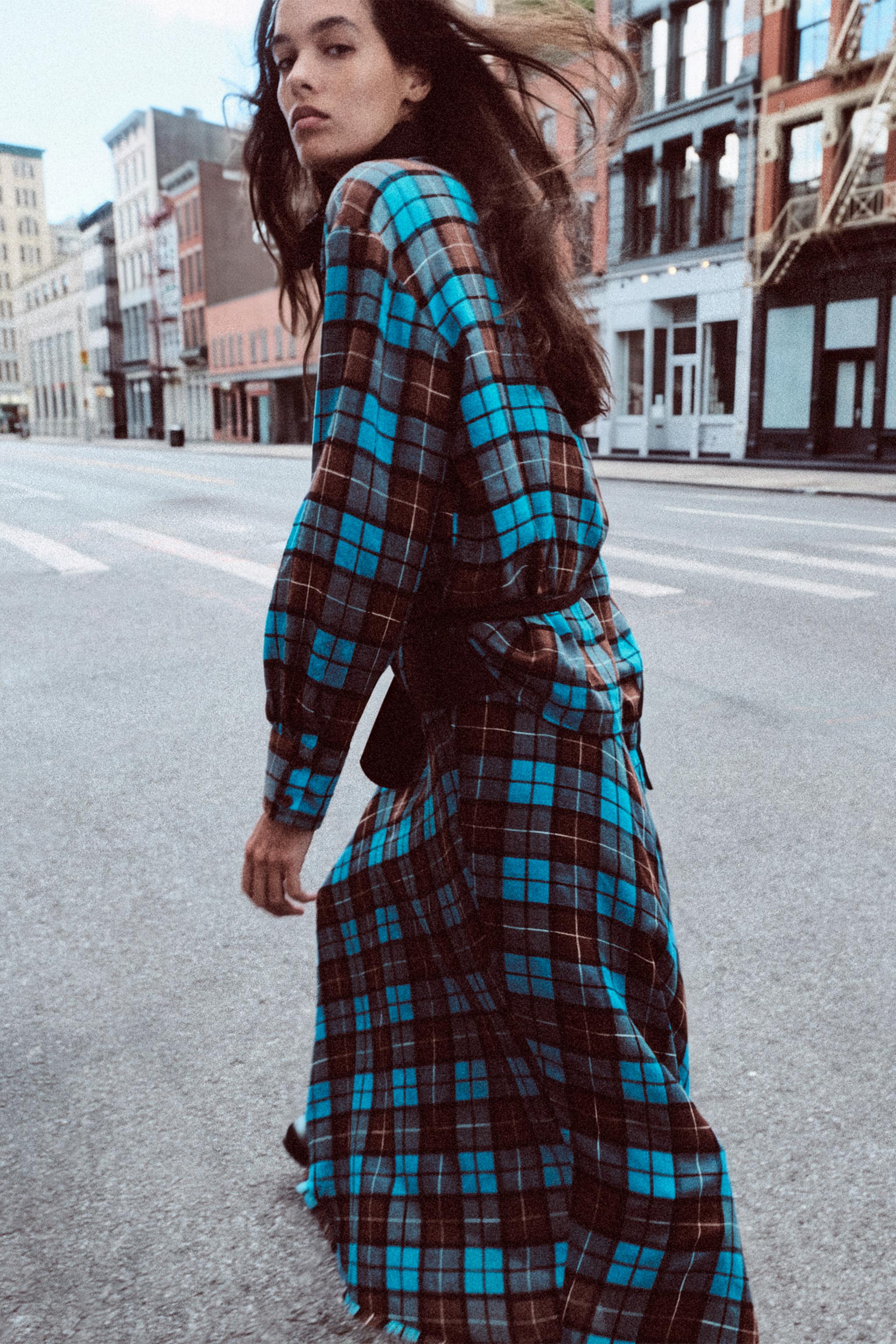 PLAID WRAP SHIRT