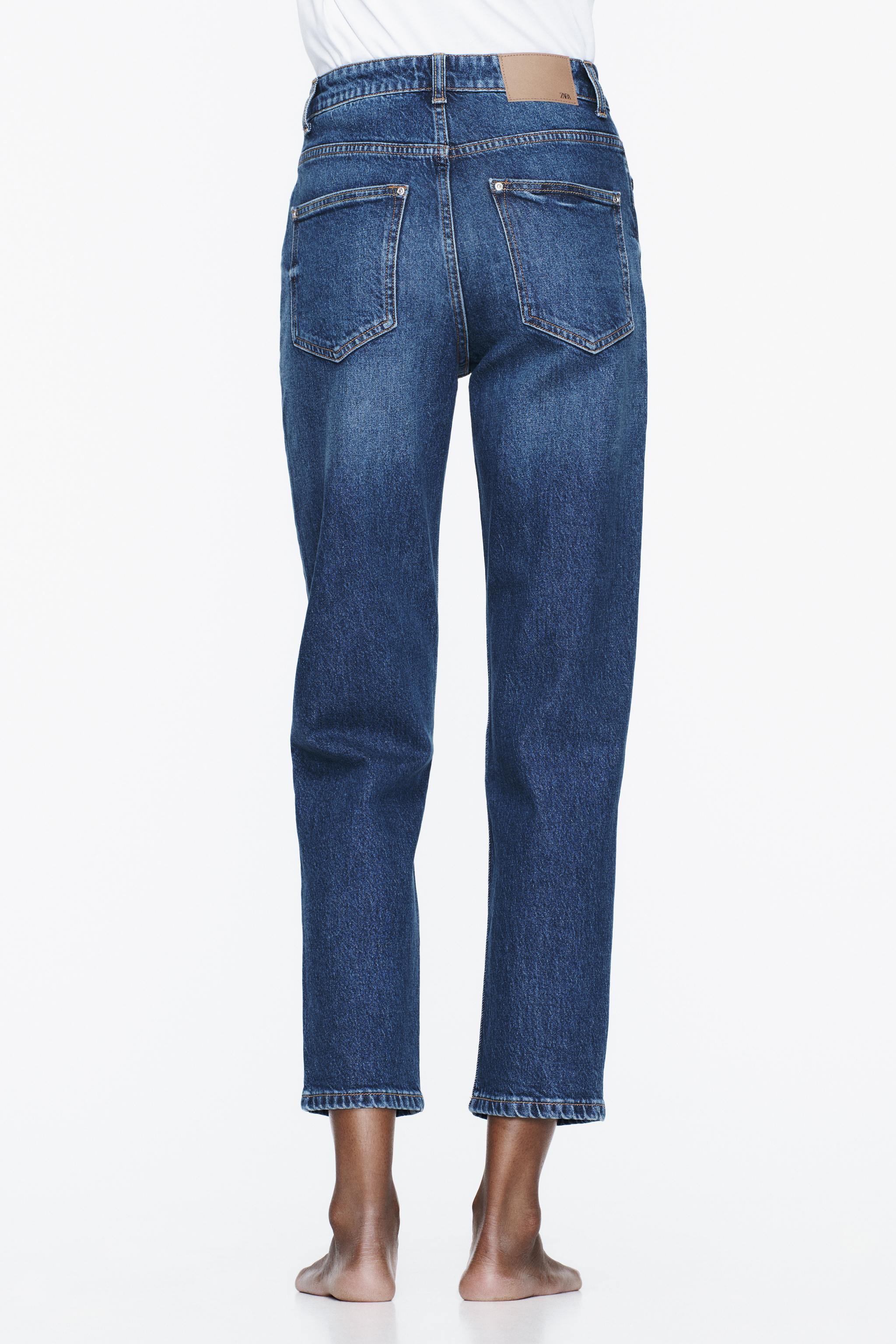 HIGH-RISE STOVE PIPE TRF JEANS - Blue