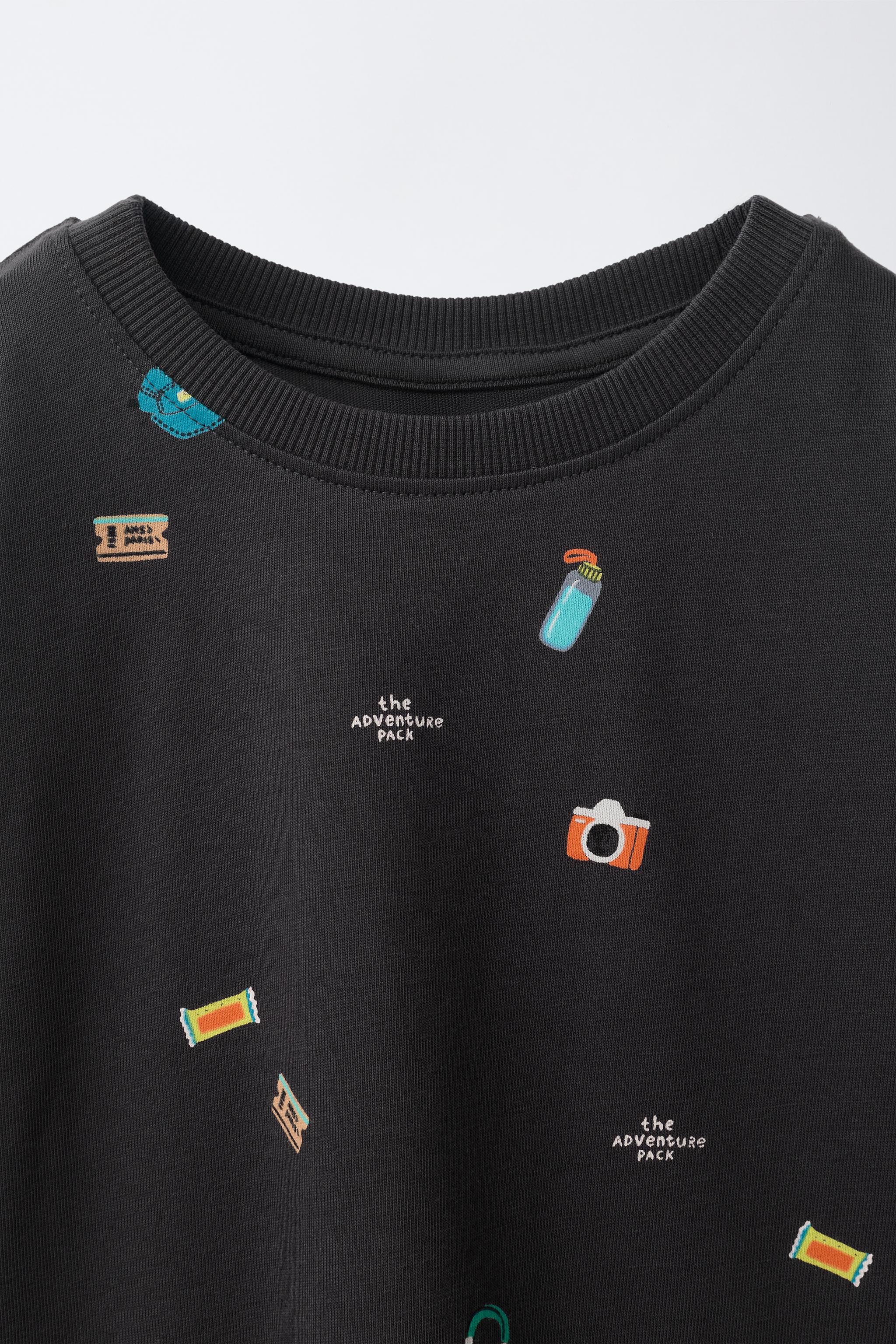 Детские футболки Zara GRAPHIC PRINT T-SHIRT — фото 3