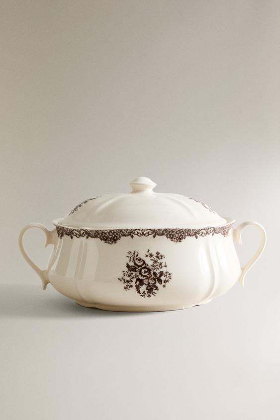 FLORAL EARTHENWARE TUREEN