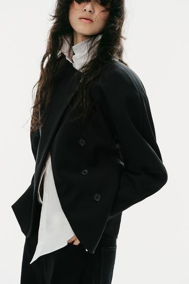 VESTE CROISÉE VOLUME - Noir de Zara - Image 5