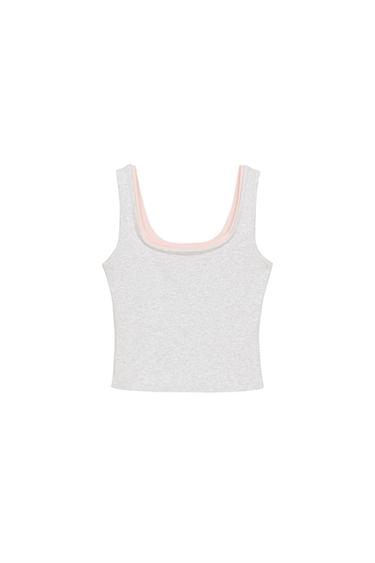 TOP SUPERPOSICIÓN - Gris vigoré de Zara