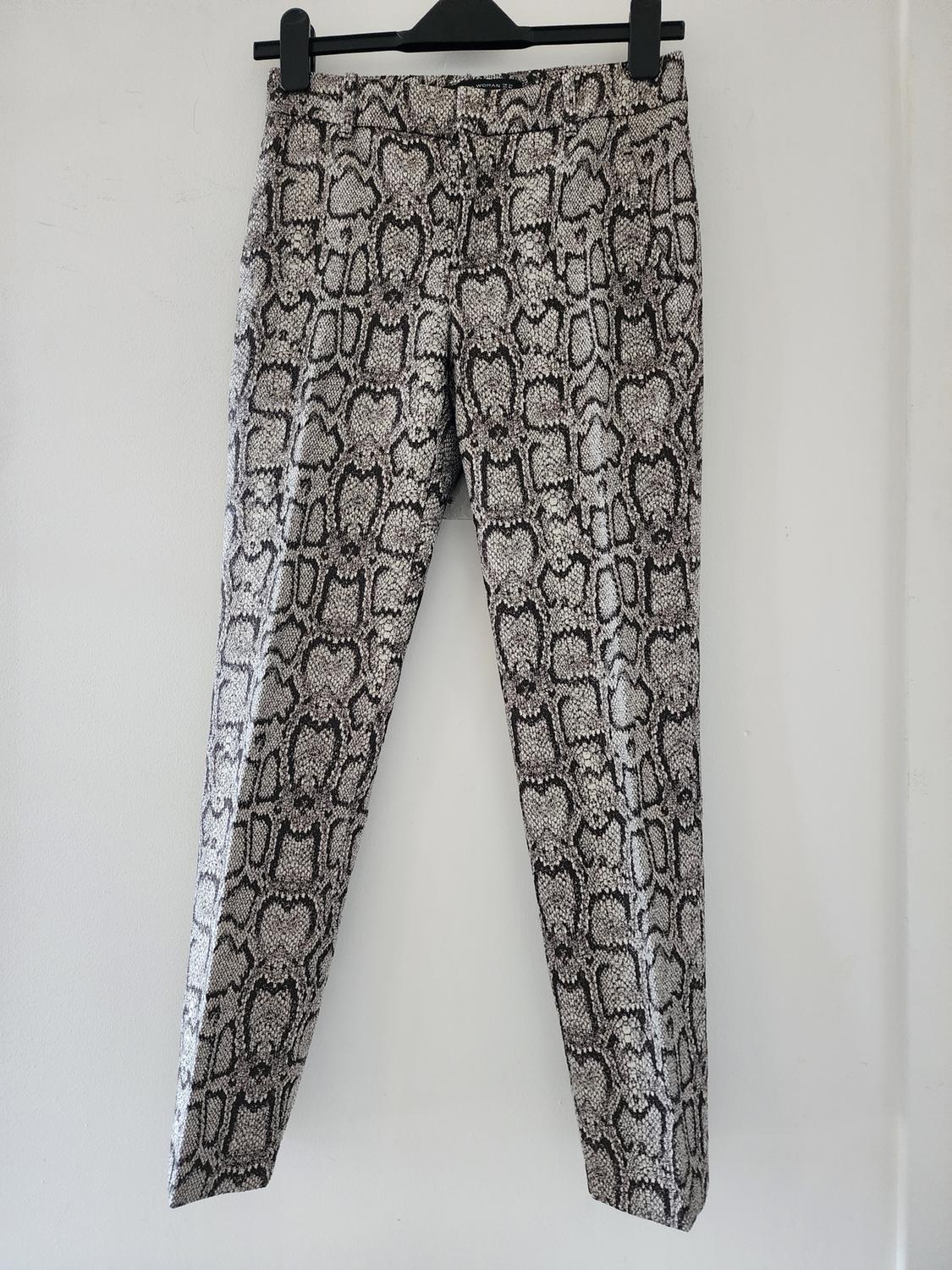 STRAIGHT FIT SNAKESKIN PRINT TROUSERS - Image 3