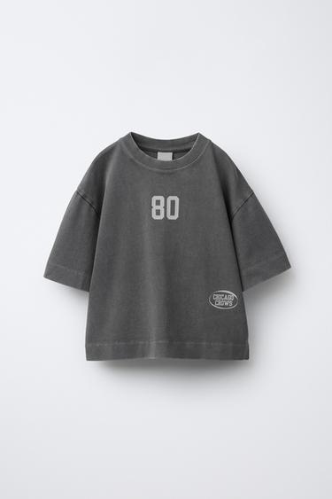 T-SHIRT MIT NUMMERN-PRINT - Anthrazit von Zara - Bild 0