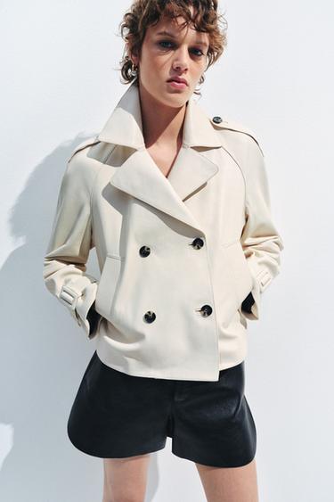 BLOUSON CUIR ZW COLLECTION ÉDITION LIMITÉE - Écru de Zara - Image 5