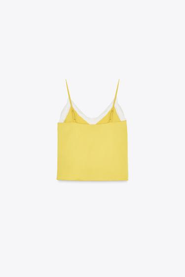 LACE CAMISOLE TOP - Mustard by Zara - Image 3