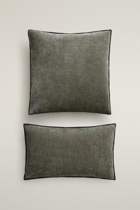 HOUSSE DE COUSSIN CHENILLE - Bleu / Gris de Zara - Image 0