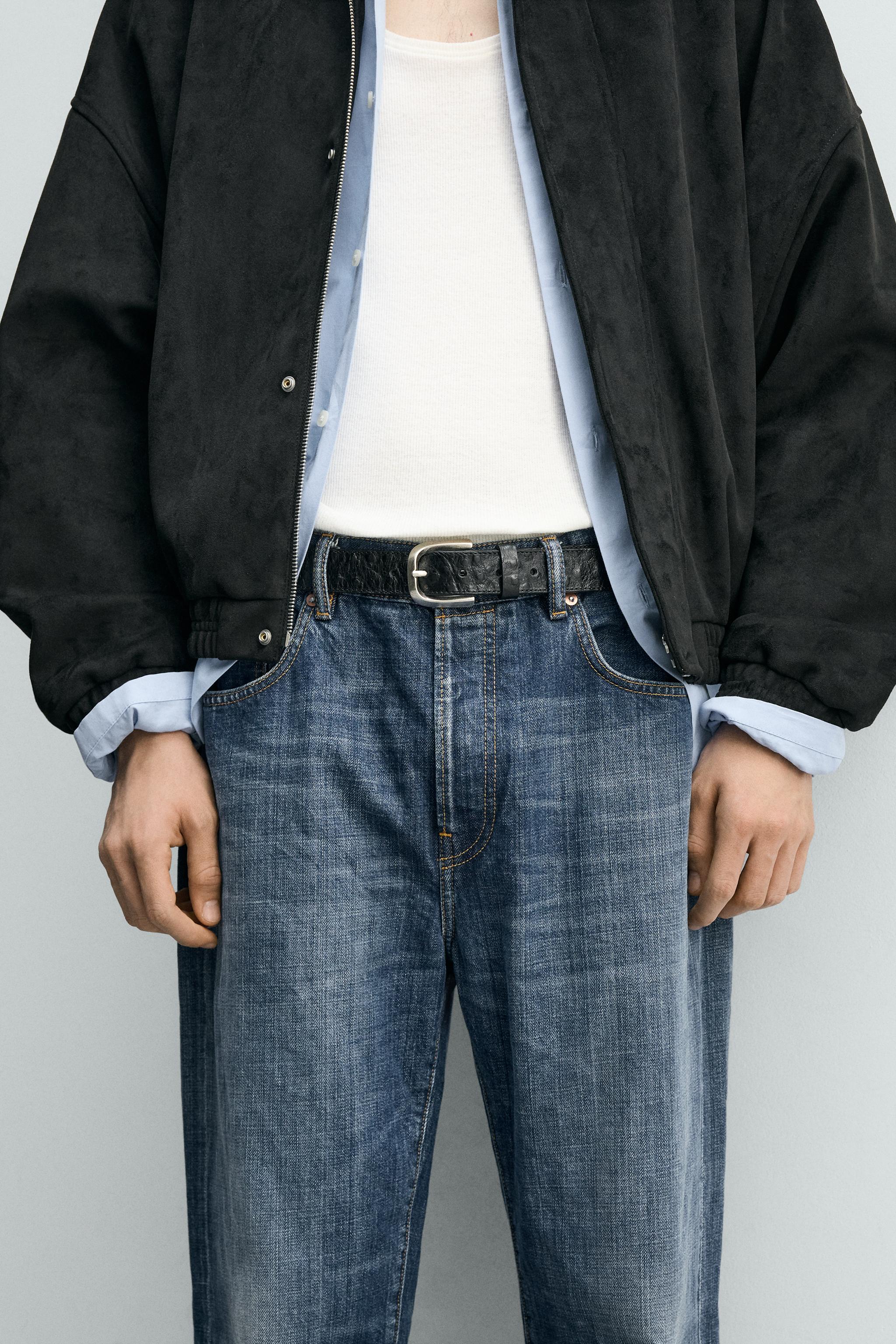 エンボス加工レザーベルト - ブラック | ZARA Japan / 日本