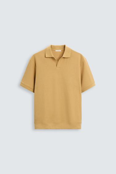 POLO ESTRUCTURA VERTICAL - Mostaza de Zara
