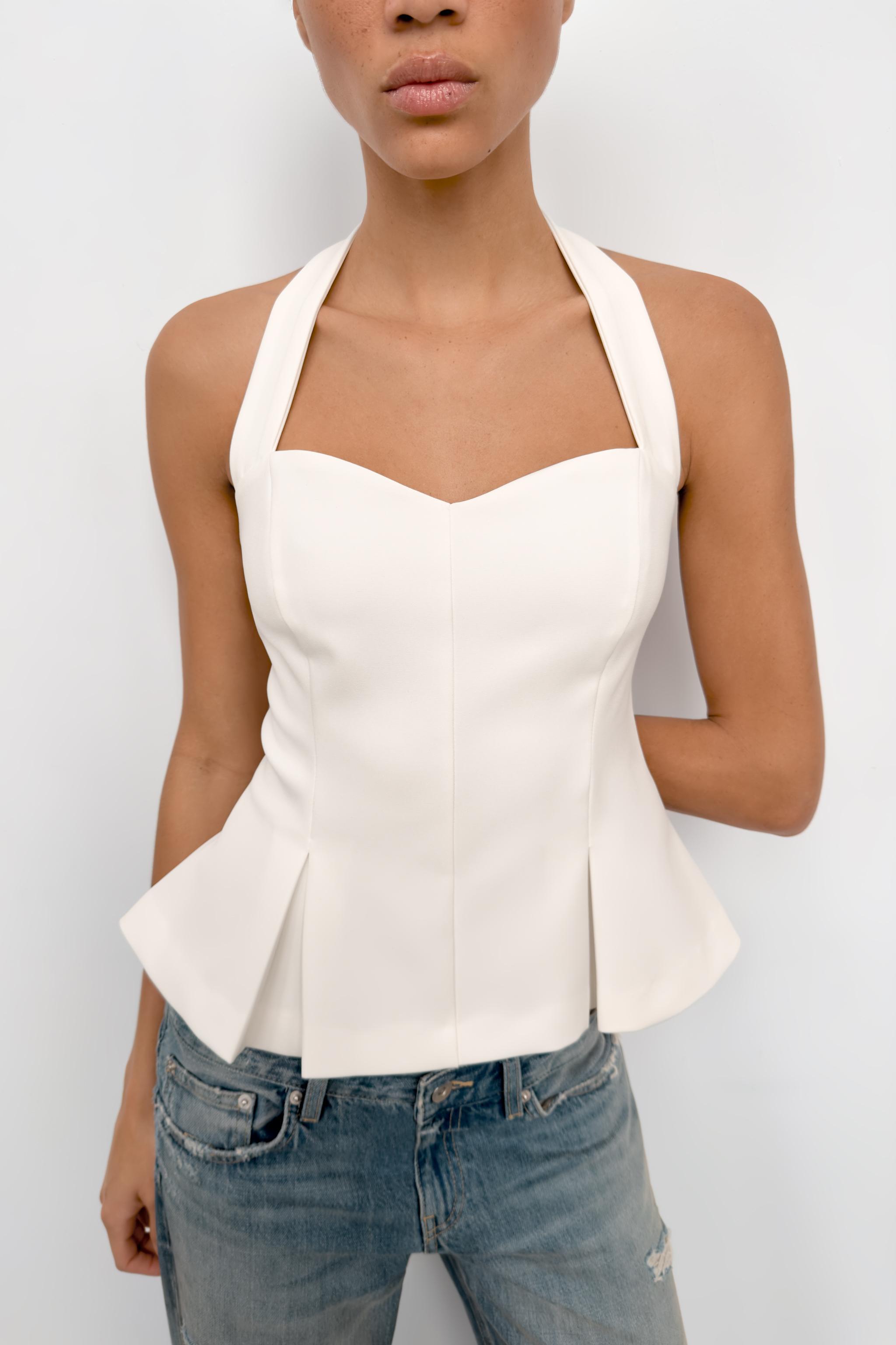 PLEATED HALTER TOP