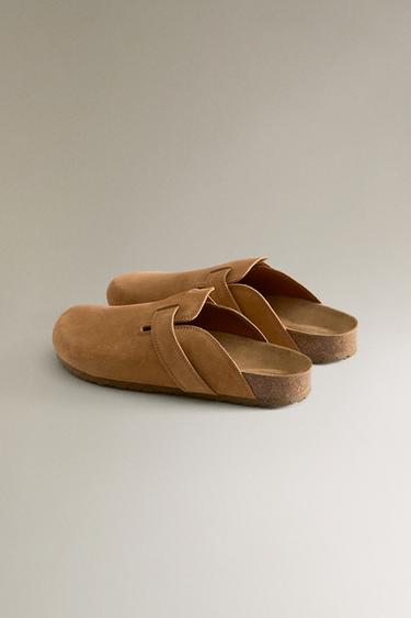 LEATHER CLOGS WITH STRAP - Brown by Zara - Image 3