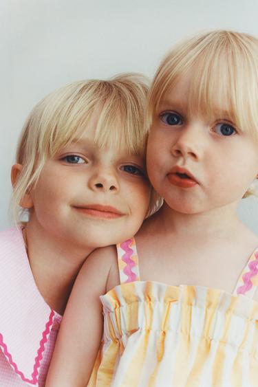 Zara GINGHAM WAVY TRIM SHIRT - Pink