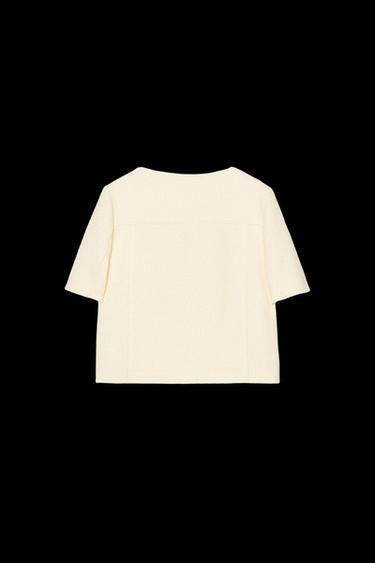 BLAZER MIT KURZEN ÄRMELN UND STRUKTUR - Print von Zara