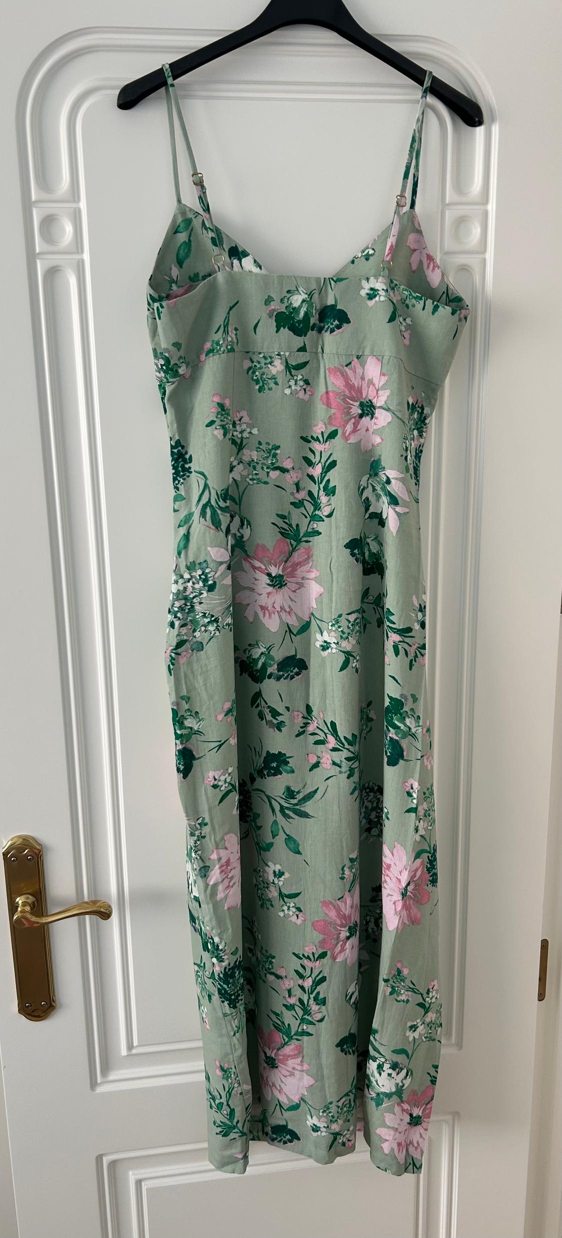 LINEN-BLEND FLORAL PRINT MIDI DRESS - Image 5