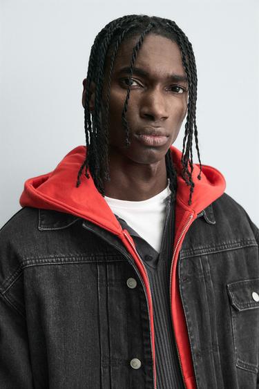 VESTE EN DENIM COUPE CARRÉE MATELASSÉE - Noir de Zara - Image 4