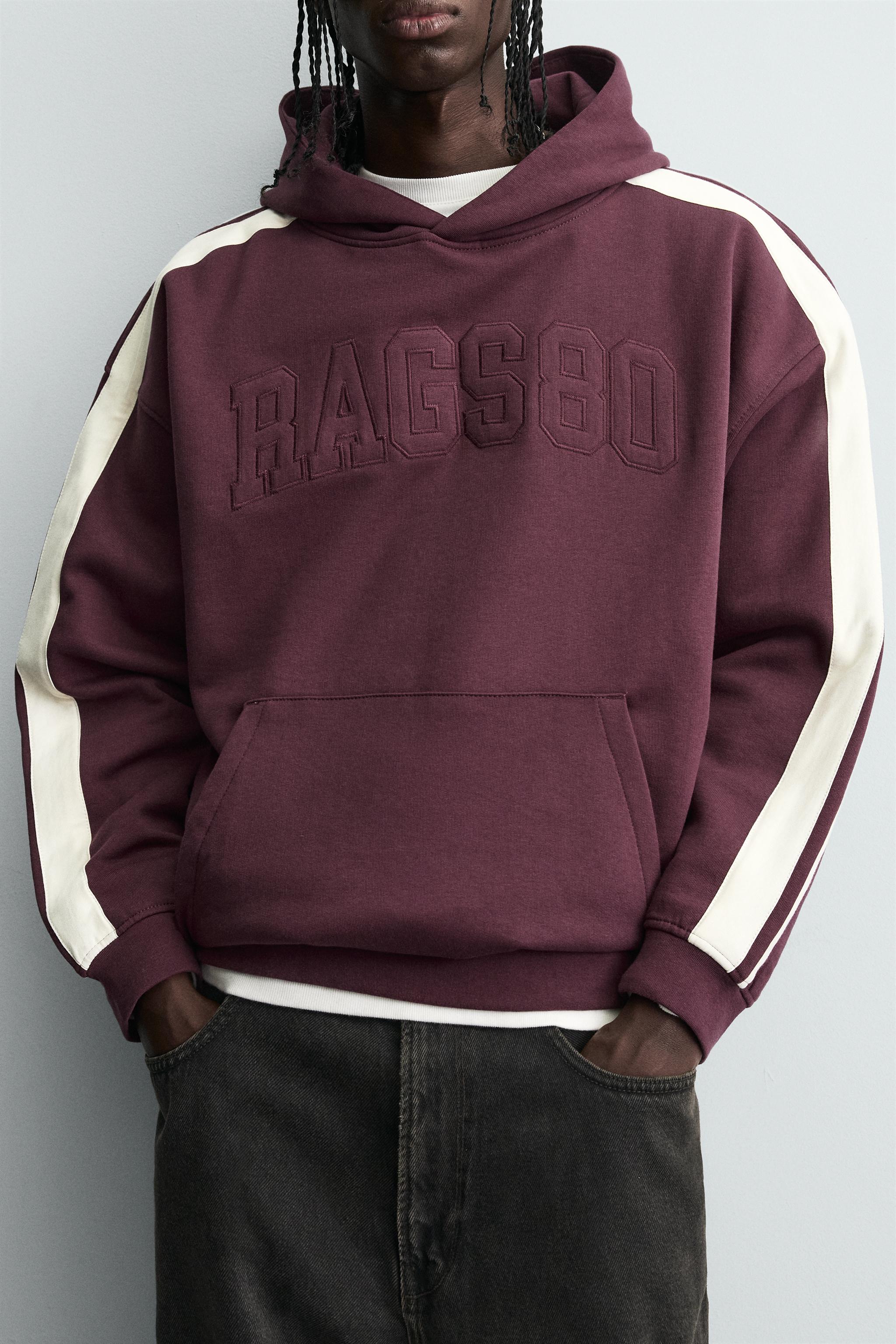 CONTRAST STRIPED PATCH SWEATSHIRT
