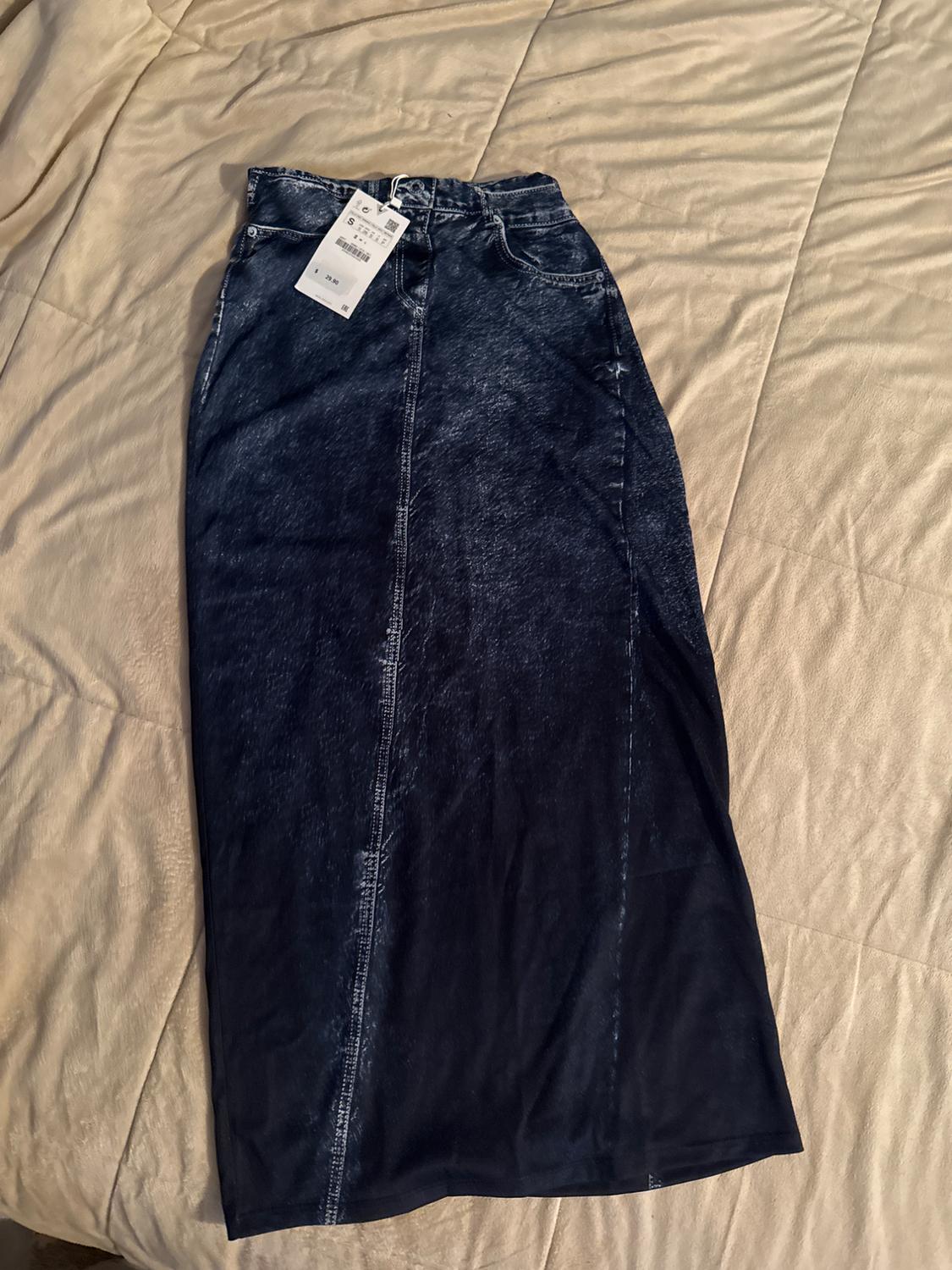 FALDA EFECTO DENIM