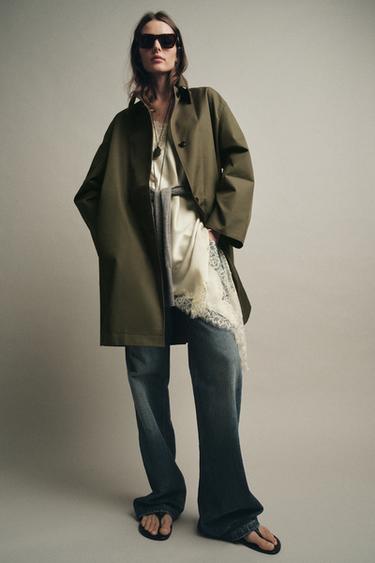 MINIMAL WATER-REPELLENT TRENCH COAT ZW COLLECTION - Khaki by Zara - Image 6