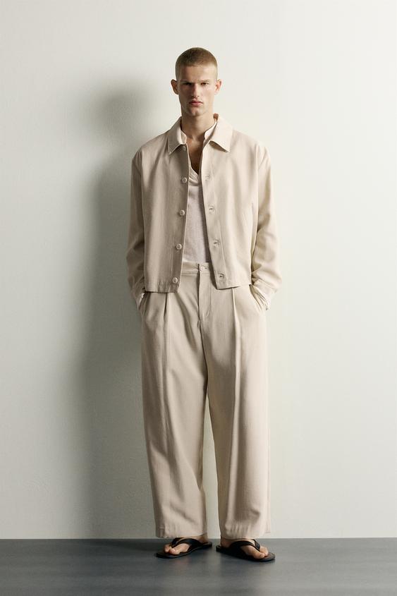 FLUID BOXY FIT OVERSHIRT - Beige by Zara - Image 0