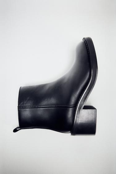 BLOCK HEEL ANKLE BOOTS - Black by Zara
