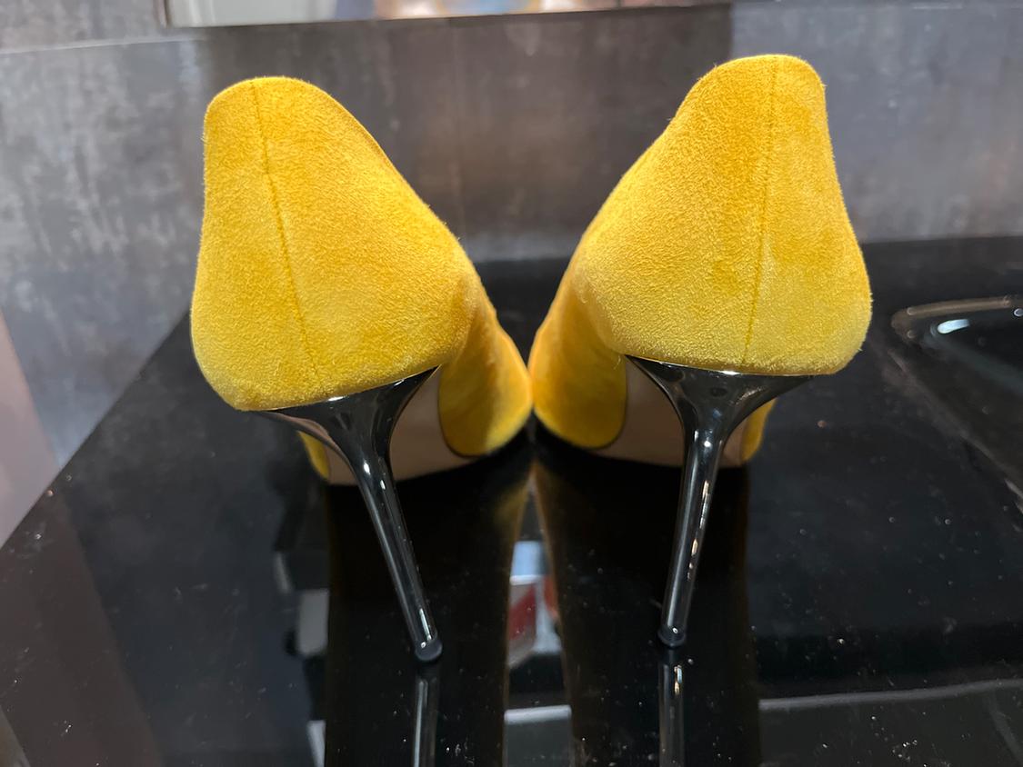 ZAPATÓN DE TACÓN ALTO ANTE AMARILLO - Image 2