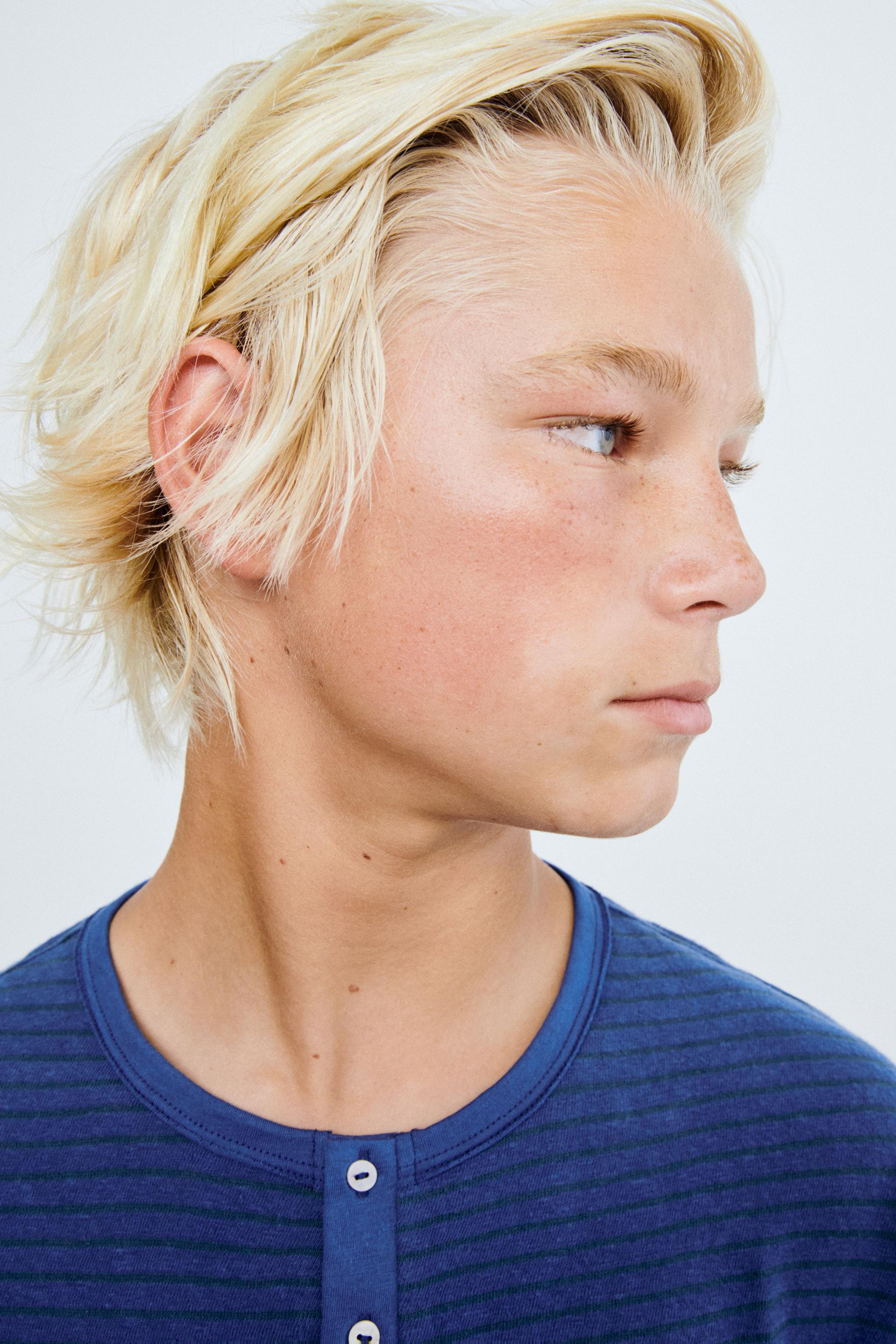 Детские футболки Zara STORIESZ - STRIPED COTTON AND LINEN T-SHIRT — фото 6