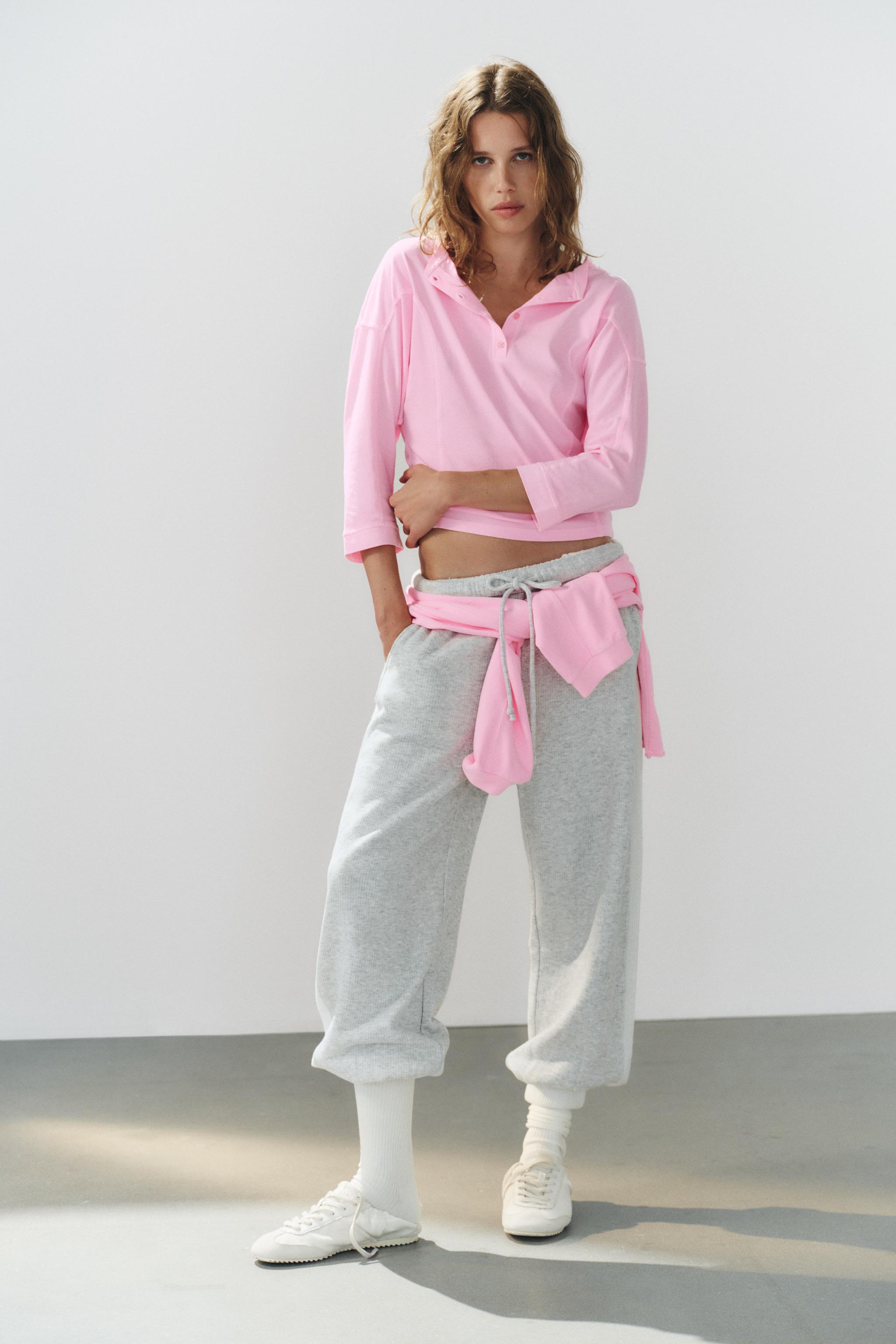 NEON BUTTON T-SHIRT — Neon pink