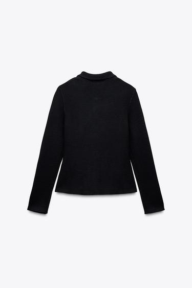 PLAIN KNIT CARDIGAN - Navy blue by Zara - Image 3