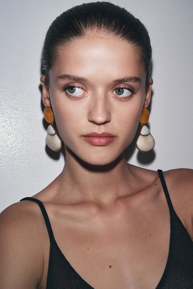 STONE EARRINGS - Orange by Zara - Image 0