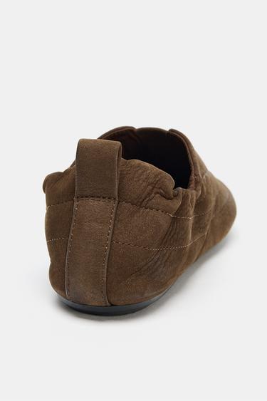LEATHER LACE-UP SHOES - Brown by Zara - Image 6