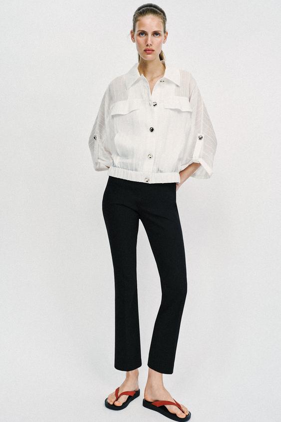TABBED SLEEVE SAFARI BLOUSE from Zara - $59.90